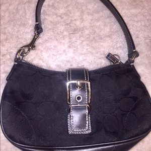 Small coach signature buckle purse