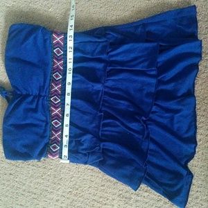Blue, strapless top, small size,