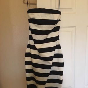 Robert Rodriguez graphic stripe strapless dress