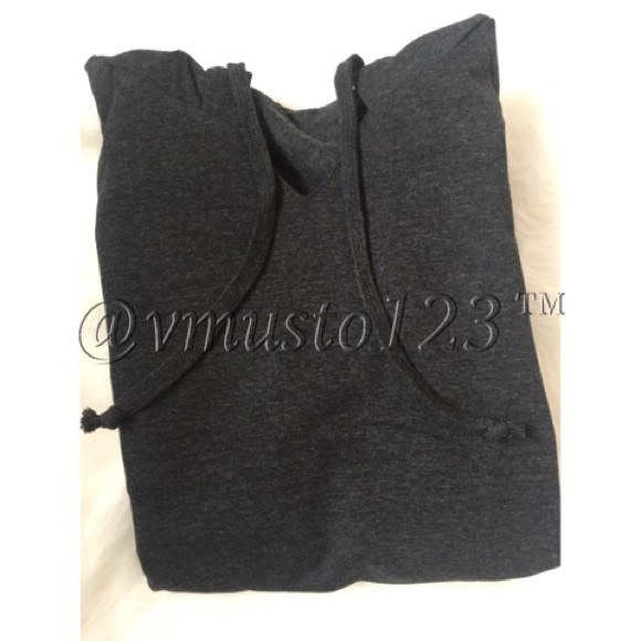 ‼️SZ SMALL LAST- DARK GREY LONG HOODIE SWEATSHIRT - Picture 3 of 3