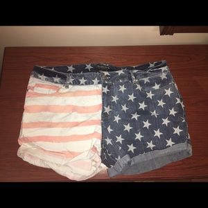 Forever 21 American Flag Jean shorts