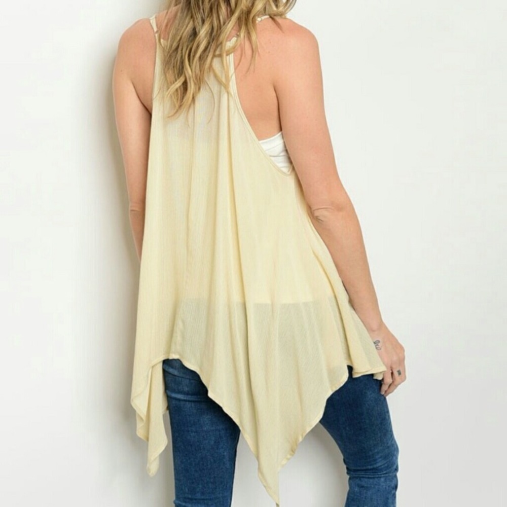 Sleeveless Crochet Tunic - Cream - Picture 2 of 2