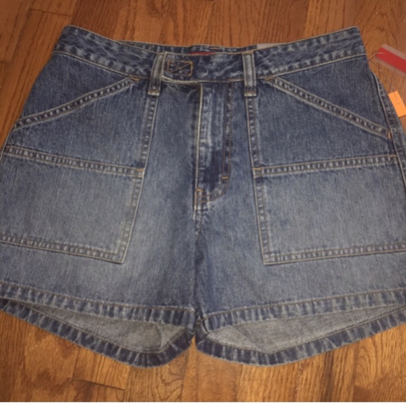 Denim High Waisted Shorts w/ Patch of Choice - Picture 3 of 5