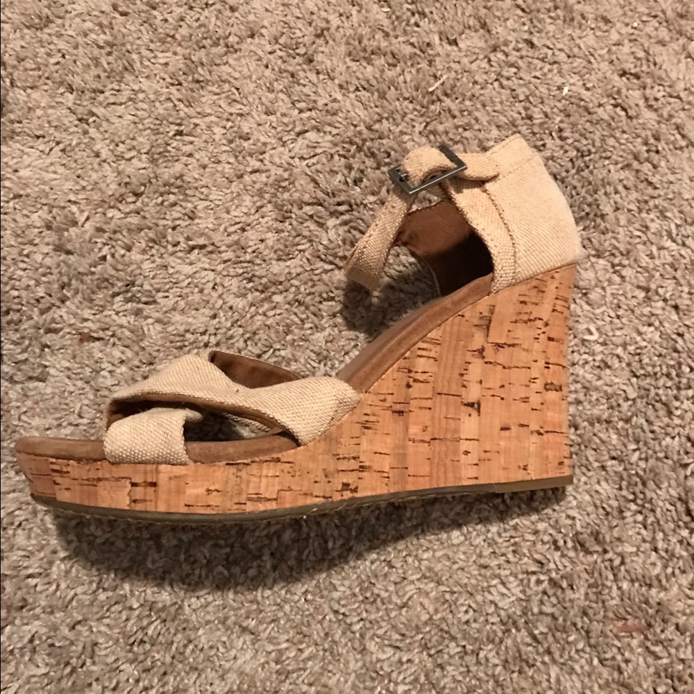 Toms cork wedges