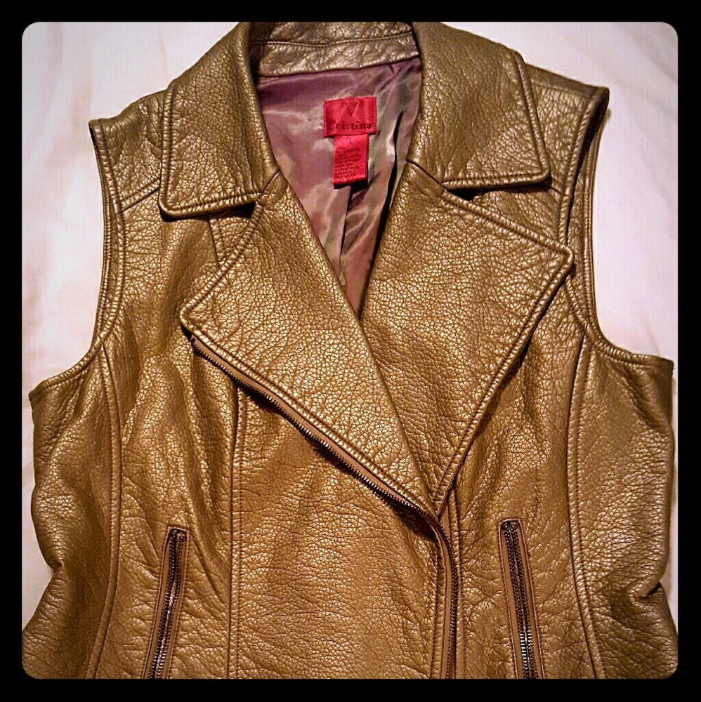 Faux Leather Moto Vest