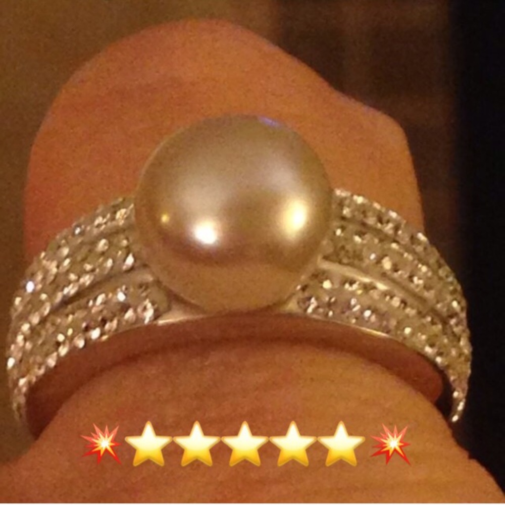 🔥SALE🔥Timeless Pearl - Crystal .925 Ring 7 - Picture 2 of 8