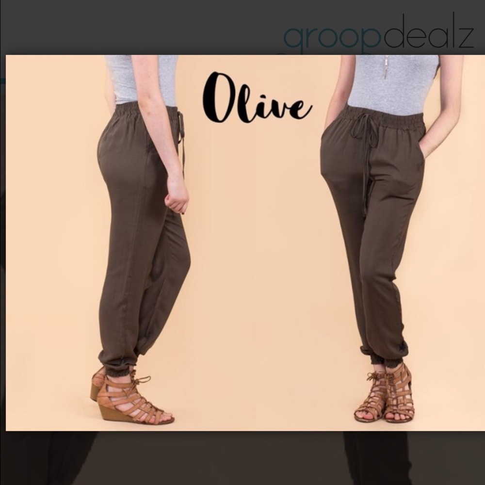 Olive green joggers size medium