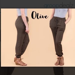 Olive green joggers size medium