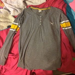 Small Pink yellow and gray shirt