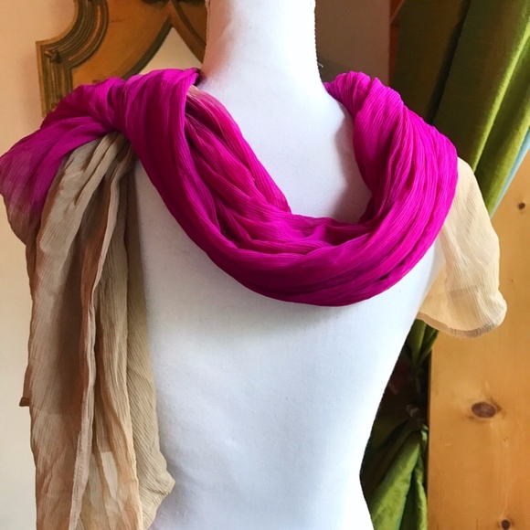 . 40%OFF{OMBRÉ 100% Silk} 3FT scarf - Picture 6 of 8