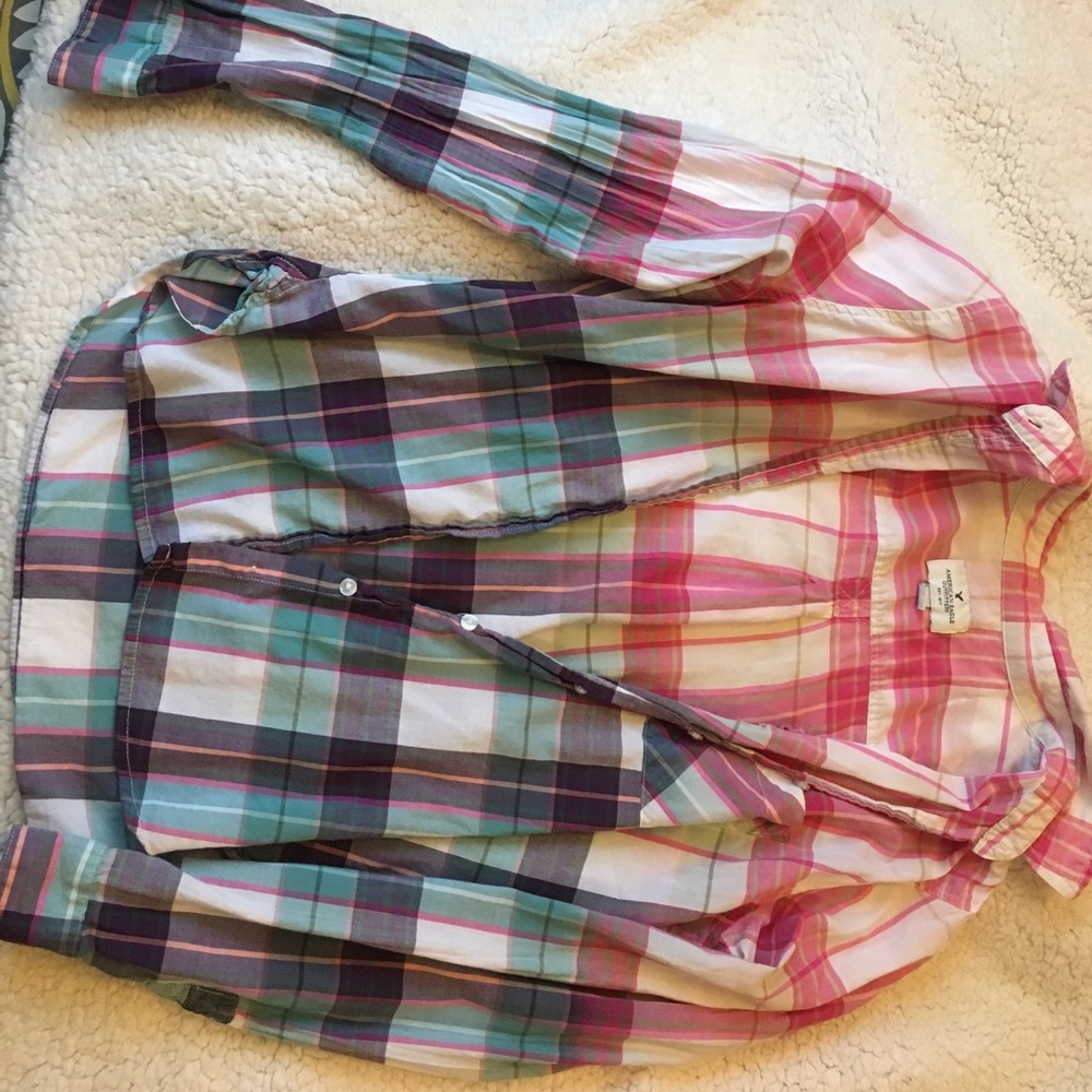 Ombre Plaid Shirt American Eagle
