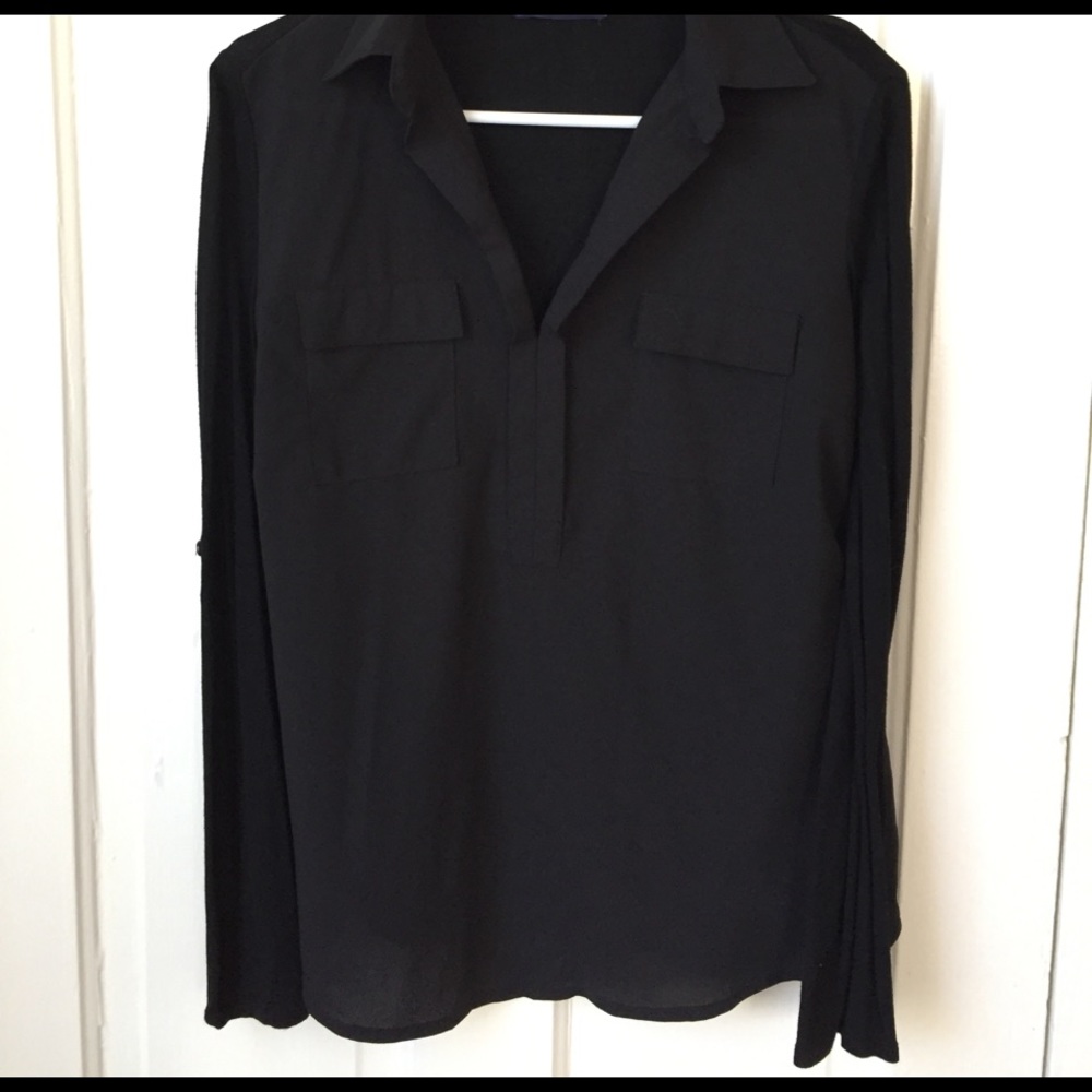 Bella Rose by Franscesca's black collar shirt. - Picture 2 of 6