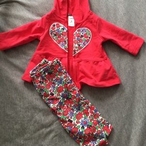 Red floral , two piece set