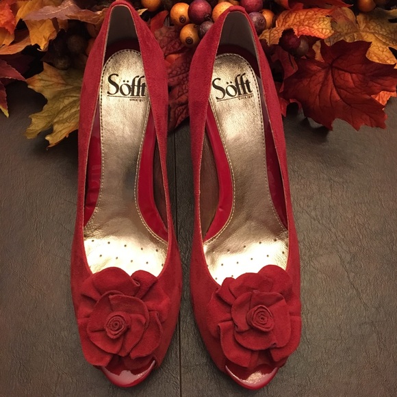 Sofft Shoes - Sofft Red Suede Heels