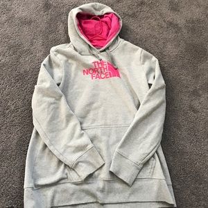 XXL North face hoodie gray and pink