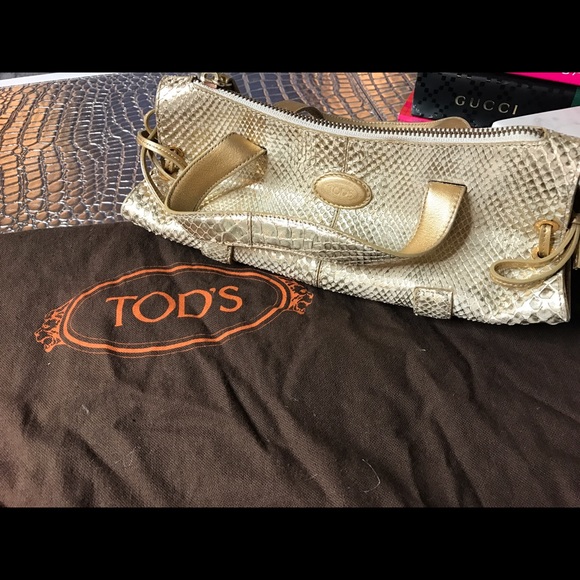 Tod's Python Candy Sera Mini bag in gold - Picture 1 of 6