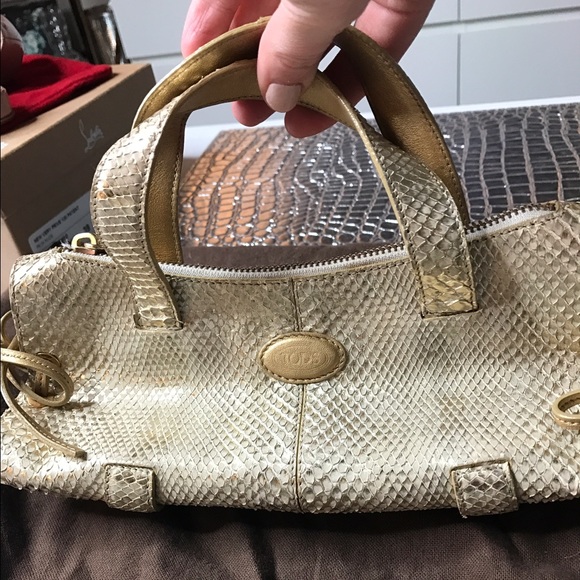 Tod's Python Candy Sera Mini bag in gold - Picture 3 of 6