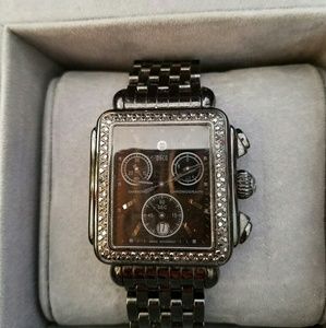Michele Black Diamond Deco Watch...Rare