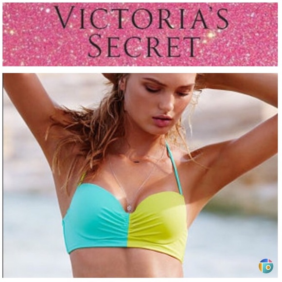 Victoria's Secret Other - VS halter color block underwire swim top NWT 32D