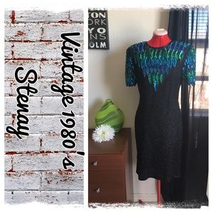 Vintage 1980's Stenay sequins/beaded silk dress Vintage 1980's Stenay sequins/beaded silk dress
