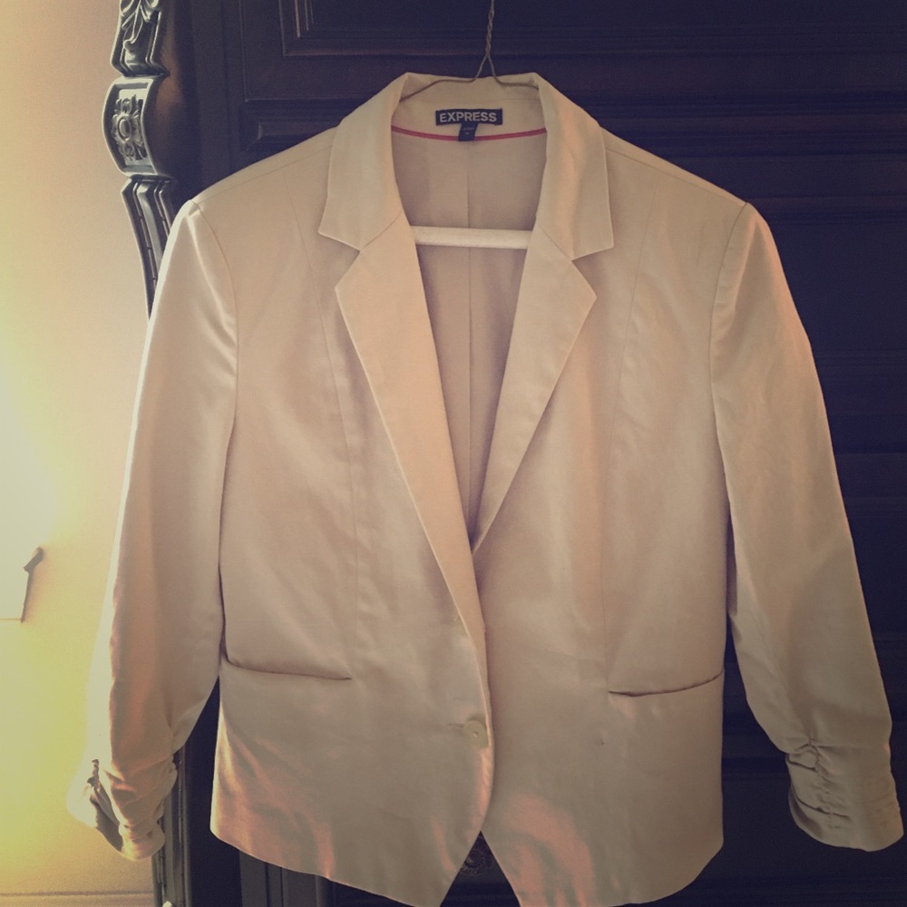 Express Khaki Scrunch Sleeve Jacket