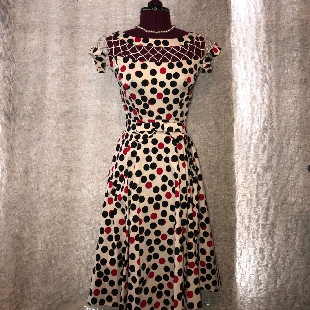 Tatyana brand Alika Polka Dot Retro Circle Dress