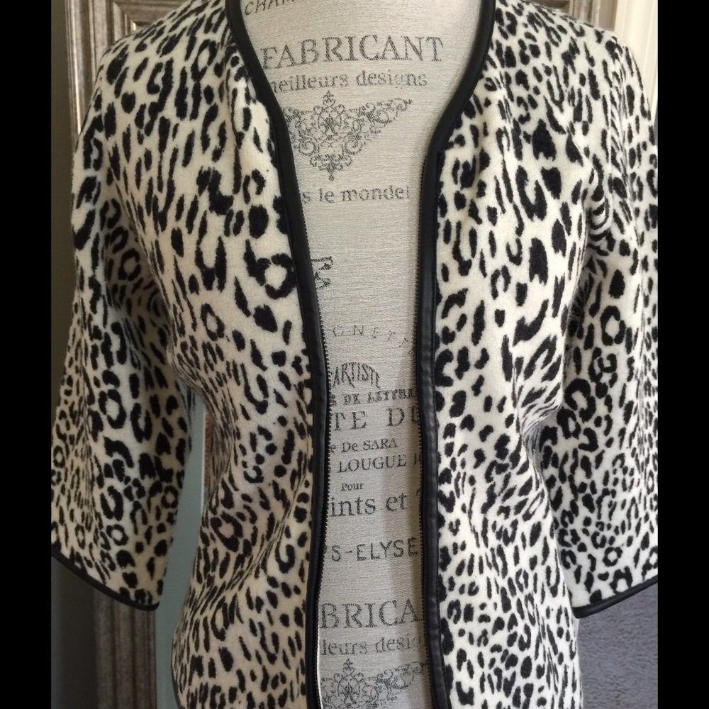 Chico's Animal Print Sweater Jacket