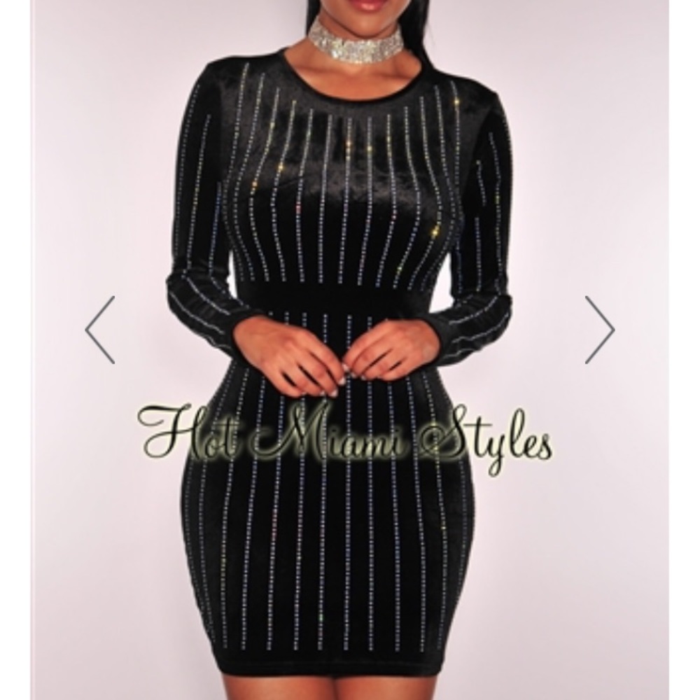 Brand new velvet rhinestone dress