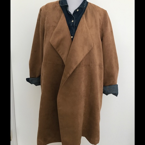 suede swing coat