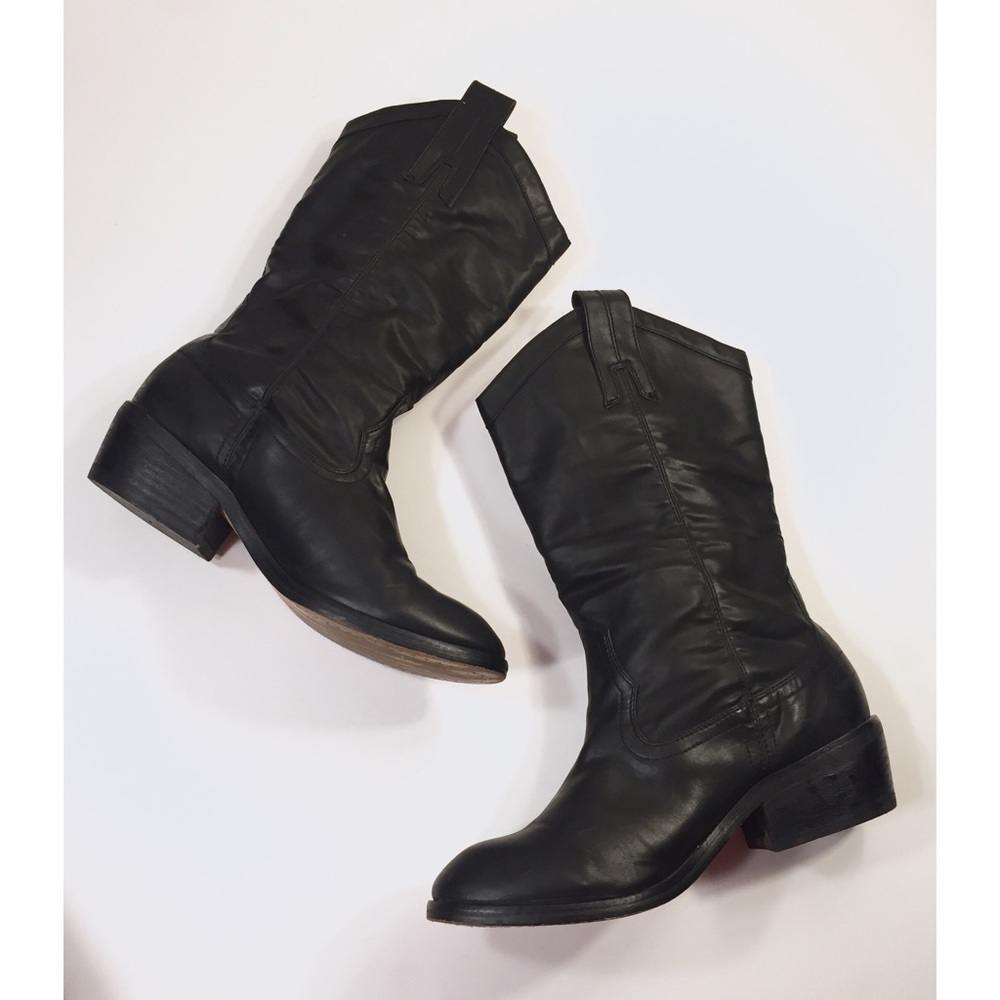 Nine West Black Vegan Leather Western Boot