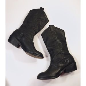 Nine West Black Vegan Leather Western Boot