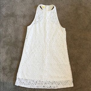 White lace mini dress