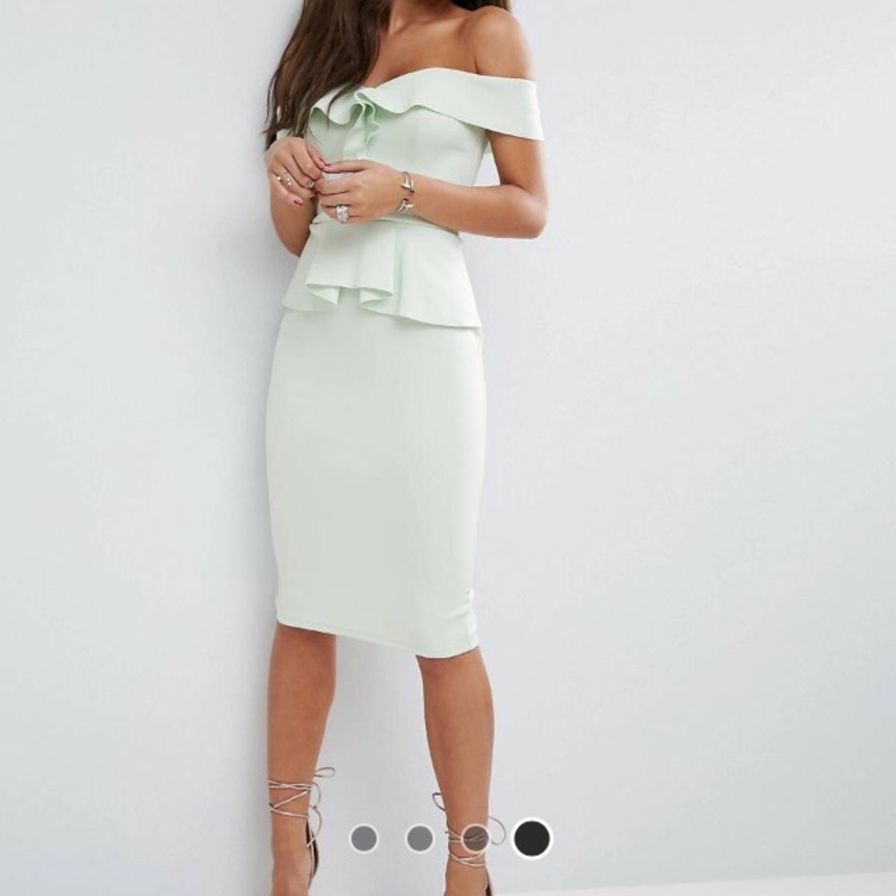 Asos mint Bardot dress