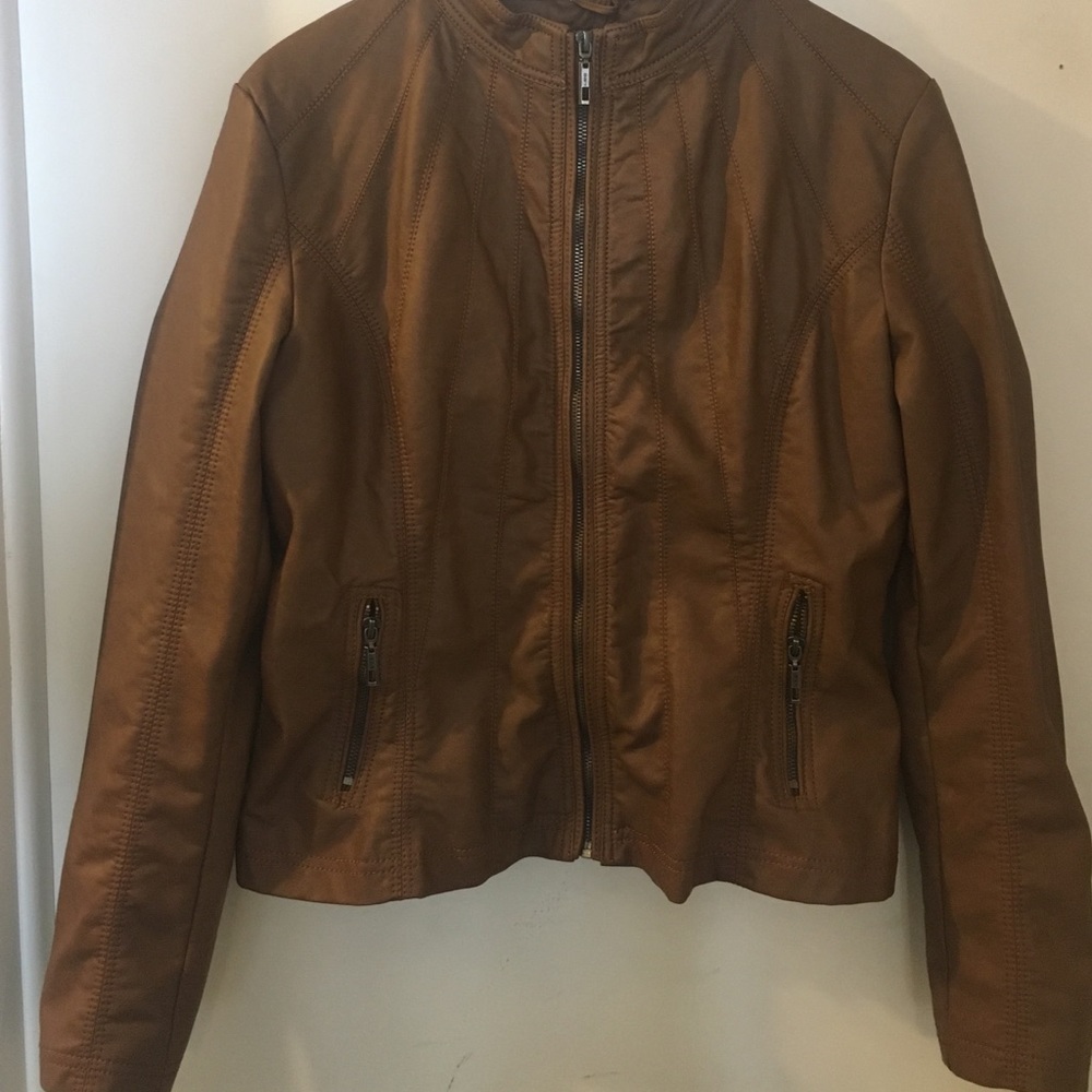 Tan leather jacket