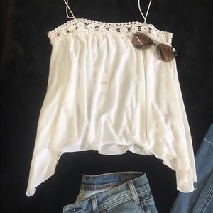 Zara White Crop Summer Shirt