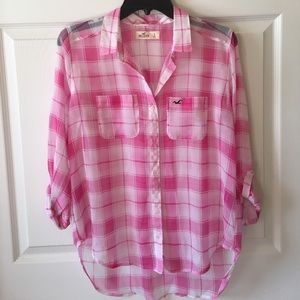 Sheer plaid shirt