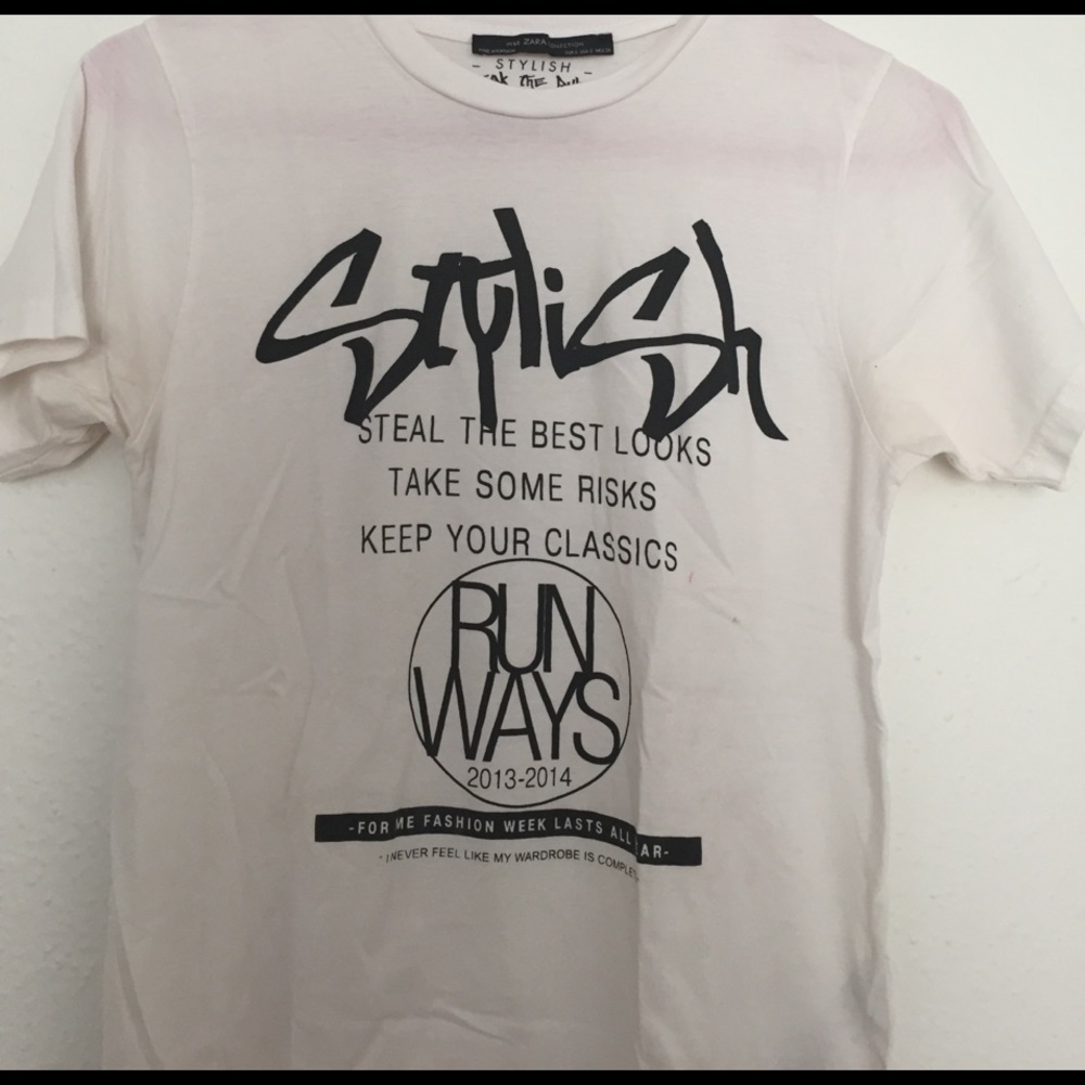 Zara t shirt white season 2013-2014