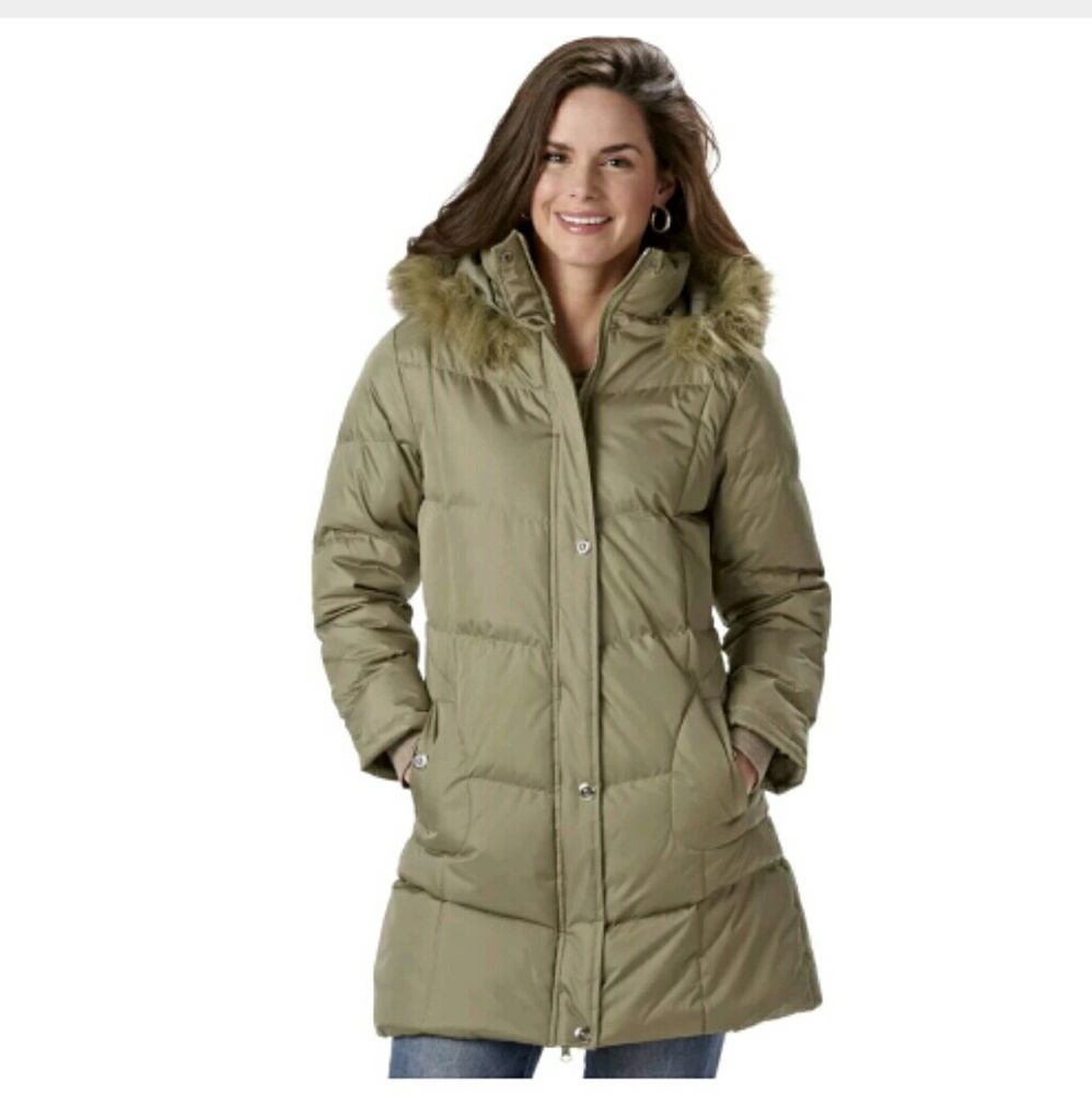 Women's Quilted Walker Puffer Coat Olive