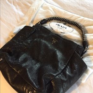 Authentic Prada black hobo handbag