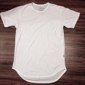 White Elongated SS Extended Tee Men's