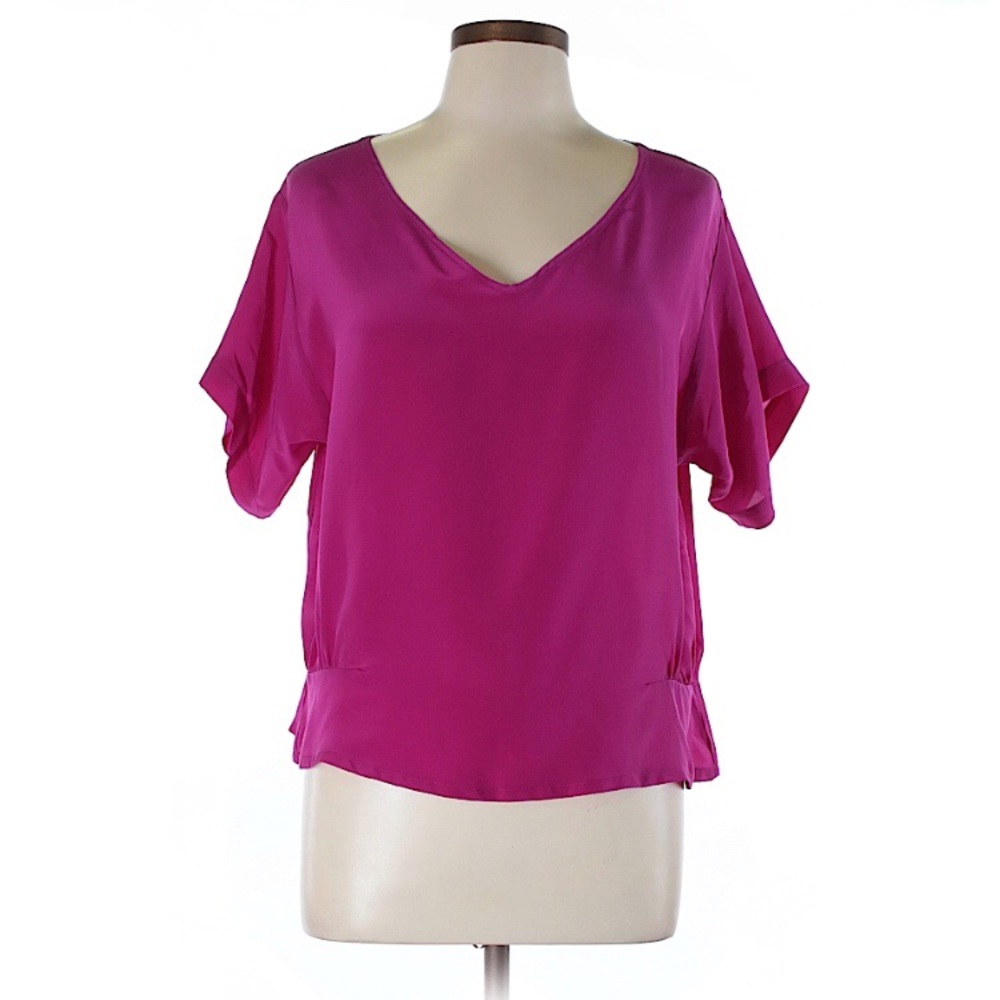 Last Call! Myne magenta silk top, L
