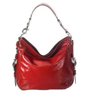 Coach Red Patent Leather Hobo EUC