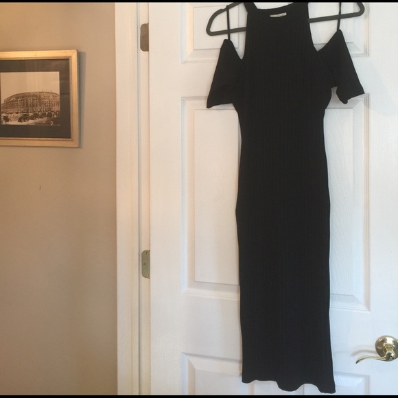 Urban outfitters Midi Black Cold Shoulder Dress - Picture 2 of 4