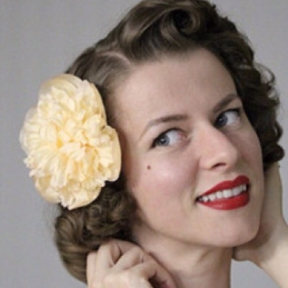 Silk Flower Hair Clip/Hat Clip/Pin Vintage