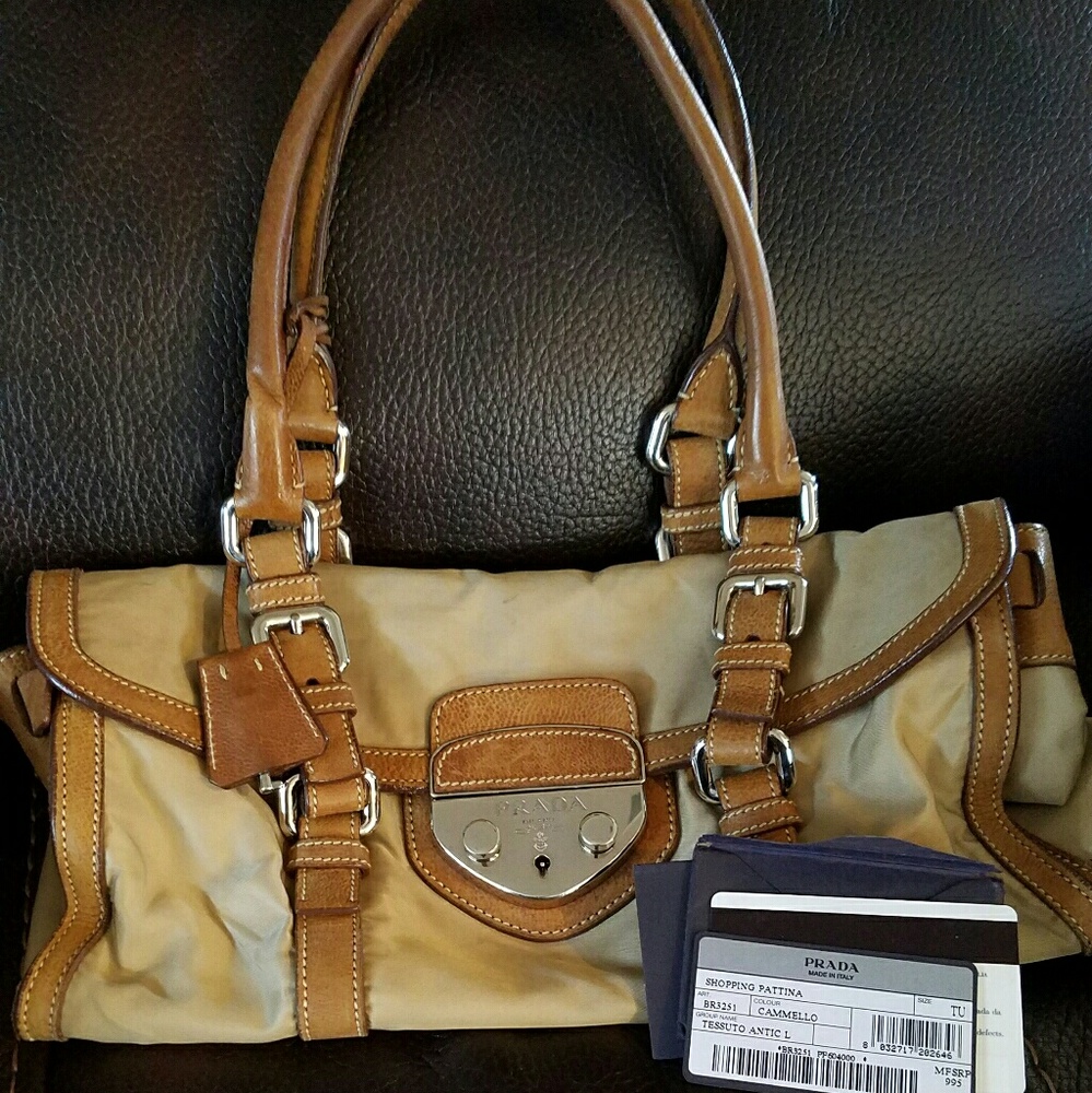 Prada Leather and Nylon Handbag