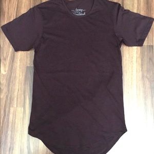 Burgundy Elongated SS Extended Tee Men's