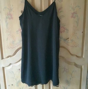 Zara Black Lace Trim Slip Dress NWT