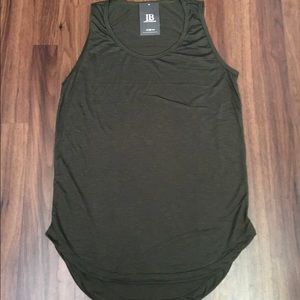 Olive Elongated Tank Top Men's