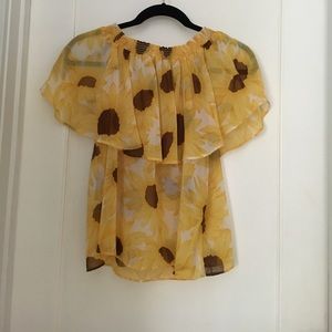 Show me your mumu sunflower off the shoulder top