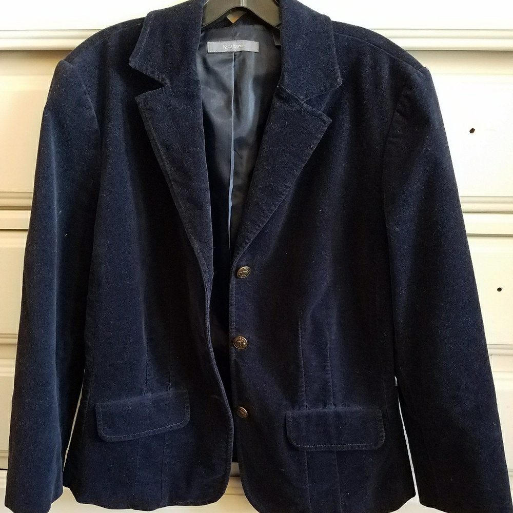 Navy Blue suede blazer
